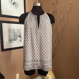 JOIE Astor Silk Top Womens Size Medium Sleeveless Beaded Neck Floral Print